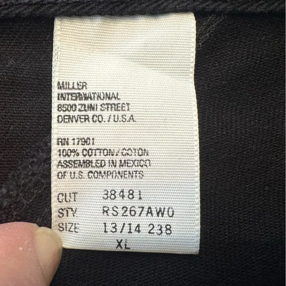 Vintage Rockies Slim Long Rise Black Denim Jeans Women’s 13/14 XL Western - Picture 6 of 12